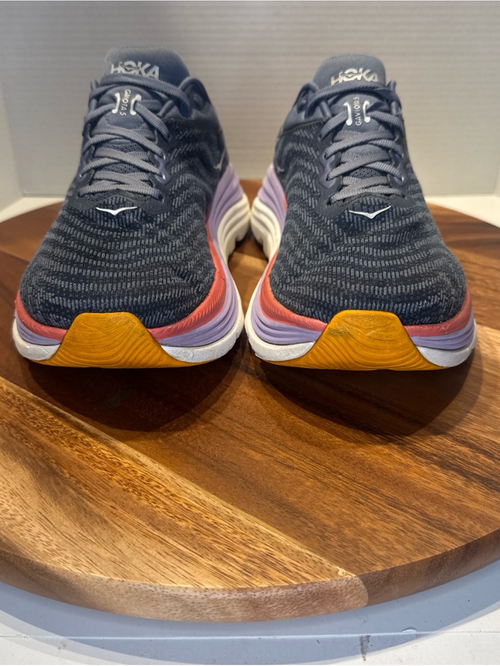 Hoka Women's Gaviota 5 Running Shoe Size 8.5D Anchor Grapefruit - Picture 2 of 9
